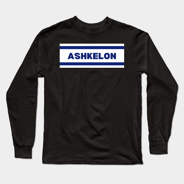 Ashkelon City in Israel Flag Colors Long Sleeve T-Shirt by aybe7elf